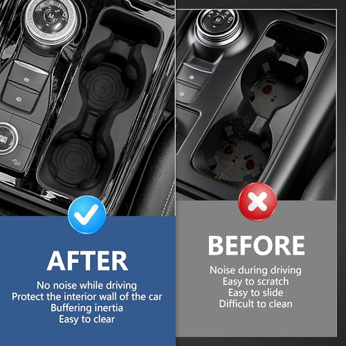 Image of Cup Holder Inserts for Ford Explorer 2020-2024 Accessories, Non-Slip Silicone Center Console Protector Organizer to Prevent Spills & Scratches for Explorer Interior Accessories