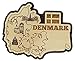 Printtoo Daenemark Karte Kuehlschrankmagnet Souvenir aus Holz Geschenk Collectibles