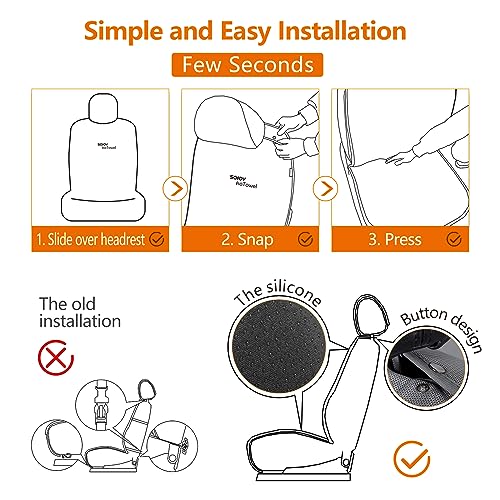 Image of Sojoy IsoTowel Car Seat Cover. Microfiber Seat Protector, with Quick-Dry, No-Slip Technology. Car seat Protection for All Workouts, Honeycomb Cloth All-Weather (Black and Gray)