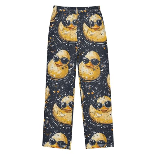 Cool Rubber Duck Black Pajama Pants Long Sleep Pant Soft PJ Bottoms Sleepwear