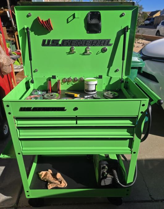 HFT Roller Cart Tool Cabinet Storage Chest Box Glossy 4 Drawer 580 Lb. Capacity - Green