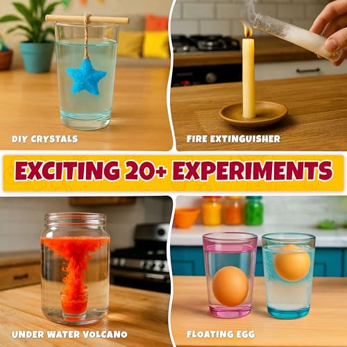 Image of HOTKEI Educational Chemistry Science Experiment Kit Games Gift Toys for Kids Boy Girl Aged 8 10 12 Year STEM Scientific Lab Kit Project Toy Birthday Gifts for Boys Girls Home Chem Lab Toy Science Kit