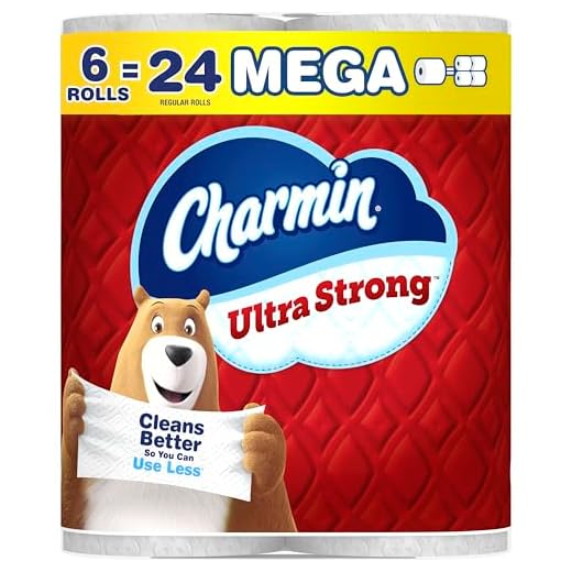 Charmin Ultra Strong Toilet Paper, 6 Mega = 24 Regular Rolls, 2-Ply, White