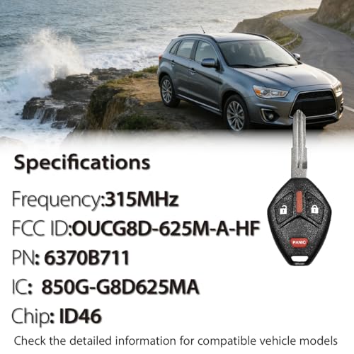 Porte-clés OUCG8D-625M-A-HF 315 MHz : Solution pour télécommande Mitsubishi perdue ou usée - 4
