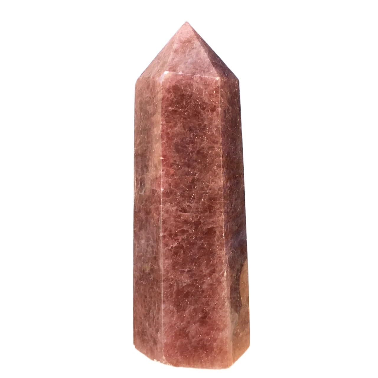 AARTERZZA 1pc 1300-1500g Strawberry Stone Quartz Crystal Obelisk Point