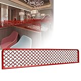 AVSMGP Tischaufsatz-Sichtschutzwand, Geschmiedetes Eisen, Hohl Niedrige Trennwand/Zaun Für Büro, Zuhause, Theke, Gemeinschaftsarbeitsplatz, Arbeitszimmer, Kratzfest, Hotelbar,Rot,50CM/19.7INCH