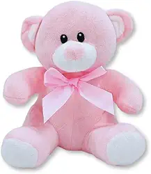 Urso de Pelúcia Plush Lacinho 20cm Fizzy Toys FC2716 Rosa