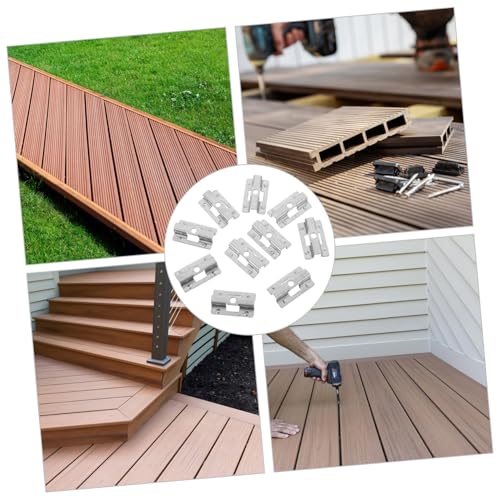 Image of Veemoon 100pcs Heavy Duty Stainless Steel U-Shaped Connector Bracket for 7mm Wood-Plastic Flooring Installation Sturdy and Secure Suitable for Home Renovation