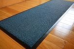 DIRT TRAPPER SMALL MEDIUM LARGE DOORMAT BLUE / BLACK ABSORBENT BATHMATS NON SLIP HEAVY DUTY RUG INSIDE OUTSIDE WATERPROOF BARRIER MAT DOOR OFFICE FLOOR KITCHEN RUNNER UTILITY CARPET (80 X 140 CMS)