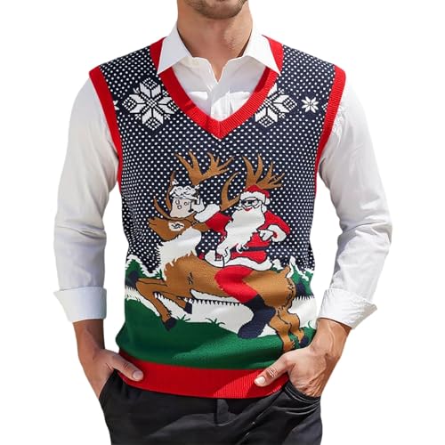 Pull sans manches en tricot col en V chic pour superposition hiver homme