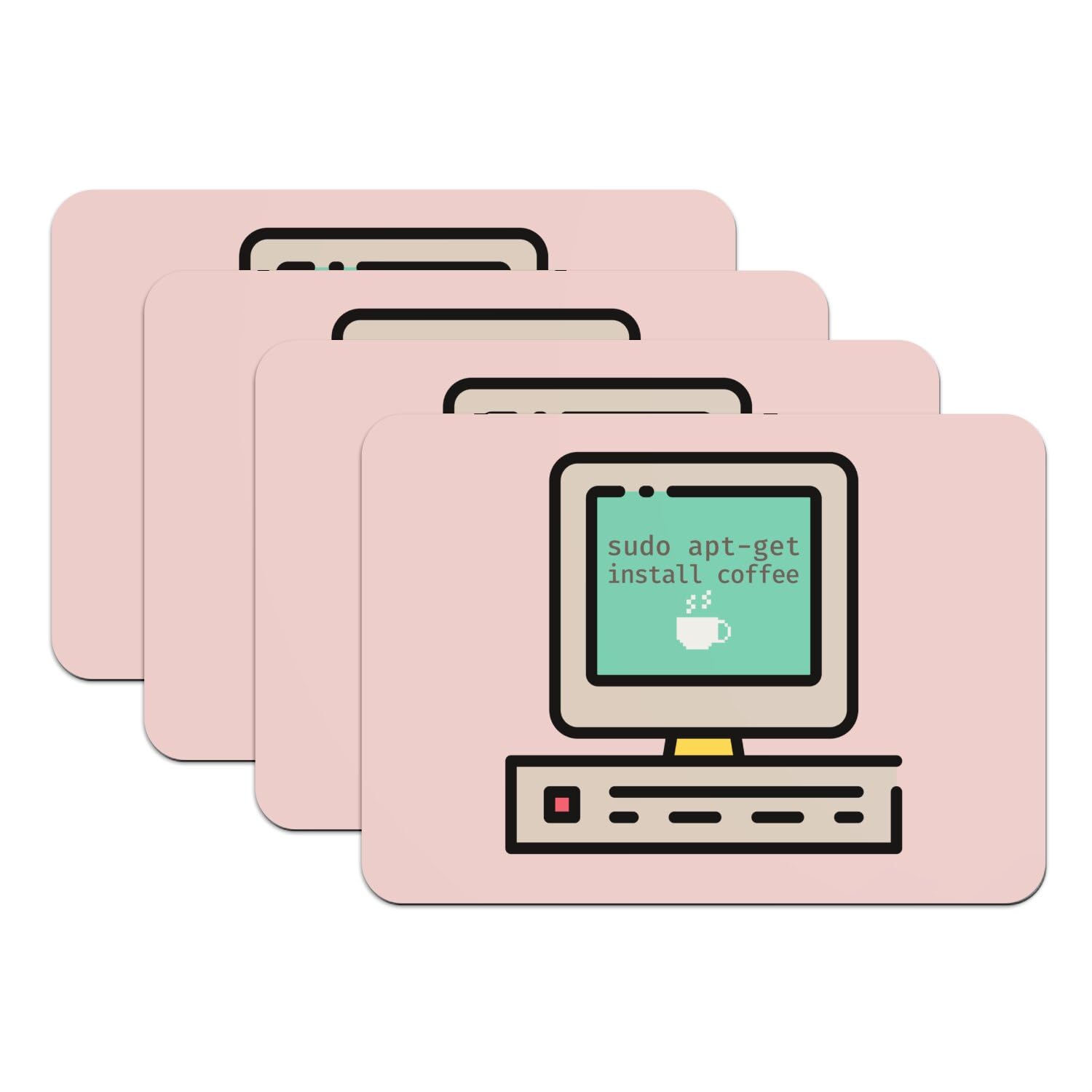 Dessous en caoutchouc rose lot de 4 grands sets de table anti-rayures pour PC et café