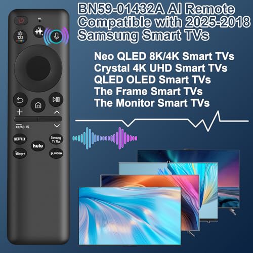 Image of Replacement for Samsung TV Remote Control, for All 2019-2025 Samsung Remote Control for Smart TV with Voice Control. No Solarcell /Charger