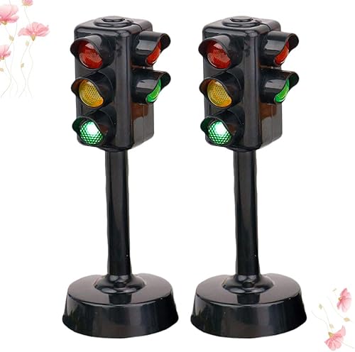 Miniatura 7 de Kisangel 2 luces de tráfico de juguete con luz de sonido, juguete de educación temprana para jardín de infantes, bebés, niños, recuerdos de fiesta