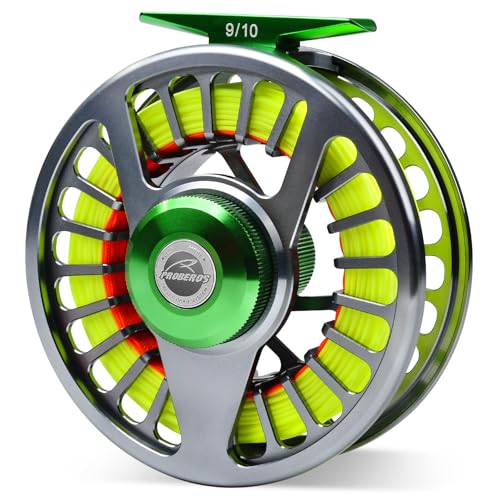BAIKALBASS Fly Fishing Reel Fly Reels - Large Arbor CNC-Machined Aluminum Alloy Body Light Weight with Fly Line Pre-Loaded Reel Combo5/7wt Silver