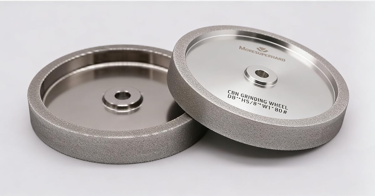 Muela CBN de 20,3 cm, grano 600, 2,5 cm de ancho, eje de 1,5 cm, cuerpo de aluminio, para afilar herramientas de acero rápido para todo tipo de amoladoras de banco de trabajo de 20,3 cm