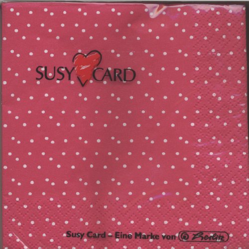 SUSY CARD &apos 20 servilletas de diseño Lots of Dots Rosa, 25 x 25 cm, 3 capas, 20