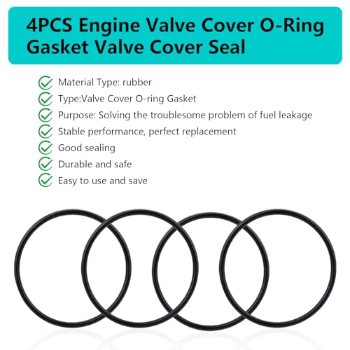 Image of 4PCS Engine Valve Cover O-Ring Gasket Valve Cover Seal 93210-62446-00 Compatible with Yamaha XVS 1100 XT600 XVS 650 XVS650 SRX600 TT 600650 (Color : 4 Rings)