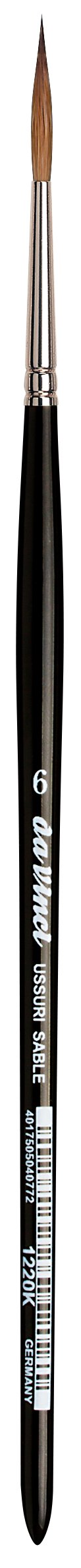 da Vinci Watercolor Series 1220K Liner/Rigger Paint Brush, Round Russian Red Sable, Size 6
