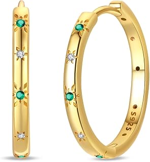 925 Sterling Silver Earrings Hoops for Women Earrings With Cubic Zirconia Hypoallergenic Hoops Earrings