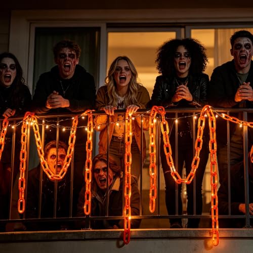 Cadena de luces de esqueleto solar de 1,2 metros para decorar porches y fiestas de Halloween 3