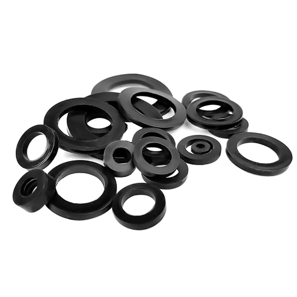 Arandelas para fontanería 50 arandelas planas de goma negra, espaciador de sellado de tornillo, diámetro interior de 3 mm a 32 mm, anillo de junta de sellado de aislamiento (4 x 9 mm)(15x23mm)