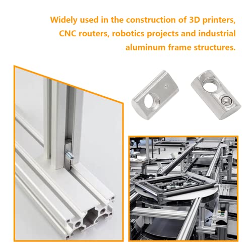 Qjaiune 30Pcs M8 Spring T Nut 4040 Aluminum Extrusion T Nuts, Roll-in T Spring Nuts, M8 Half Round T Nut Tee Slot Nuts for 3D Printer, CNC Router, 4040 Series Aluminum Extrusion Profile with Slot 8mm by Qjaiune - Image 6