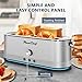 Plum chef 4-Slice Toaster, Extra Wide Long Slot Toaster, 7 Browning Settings, Defrost/Reheat Functions, Removable Crumb Tray, Stainless Steel Housing, Anti-Fingerprint & Anti-Jam (Stainless Steel)