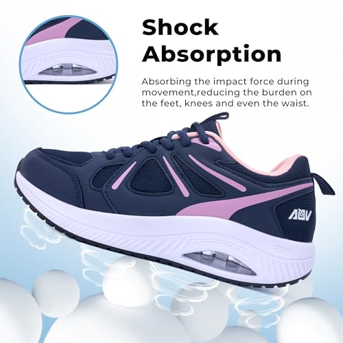 Image of QAUPPE Womens Walking Shoes with Arch Support Athletic Orthotic Sneakers for Women Foot Pain Relief