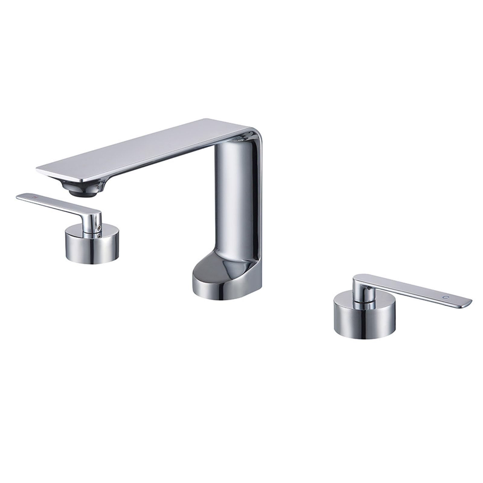 Rubinetto per Lavabo da Bagno A 3 Fori Cromato in Ottone