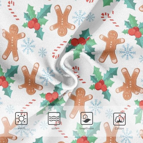 Christmas Gingerbread Cookies Girls' Underwear Cotton Winter Snowflakes Girls Briefs Soft Toddlers Underwear 5T3