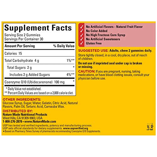 Coq10 100 Mg Gummies, 60 Count For Heart Health #TOP1