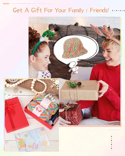 Image of Katech Easy Crochet Kit for Beginners, Learn to Crochet Hat for Adults & Kids w /Step-by-Step Instructions-Complete Crocheting Kit for Real Starter-Ideal Gift