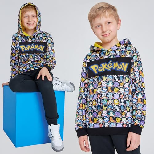 Pokemon Hoodie for Boys Teens Pikachu Hooded Sweatshirt Anime Pullover Top3