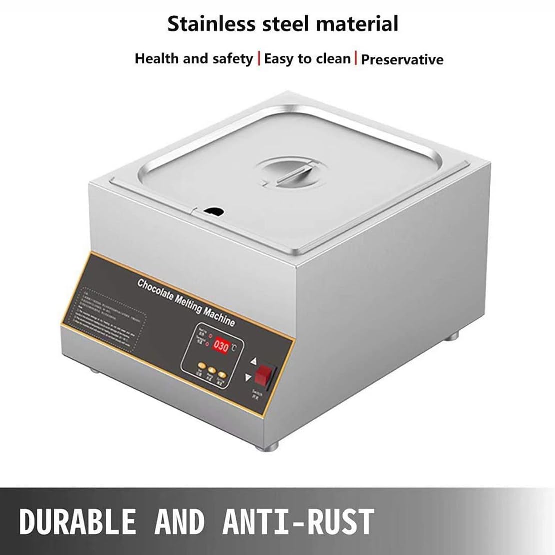 Temperatrice Cioccolato Elettrica 500W - Capacità 12kg, Controllo Digitale, Acciaio Inox - Foto 3