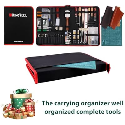 386 pcs Advanced Leather Sewing Tools and Supplies with Carrying Organizer Cutting Mat Stamping Tools Needles Snaps and Rivets Kit Perfect for Stitching Punching Cutting Sewing Leather Craft Making
