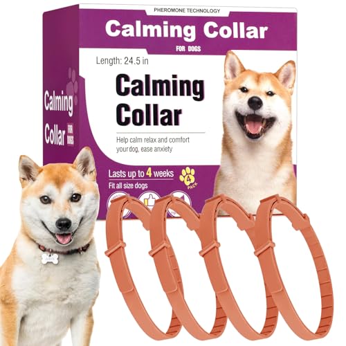 Image of Basajaun Calming Collar for Dogs 4 Packs -Anxiety Relief Dog Pheromone Collar，25 Inches Size Flexible Adjustable for All Small Medium and Large Dog
