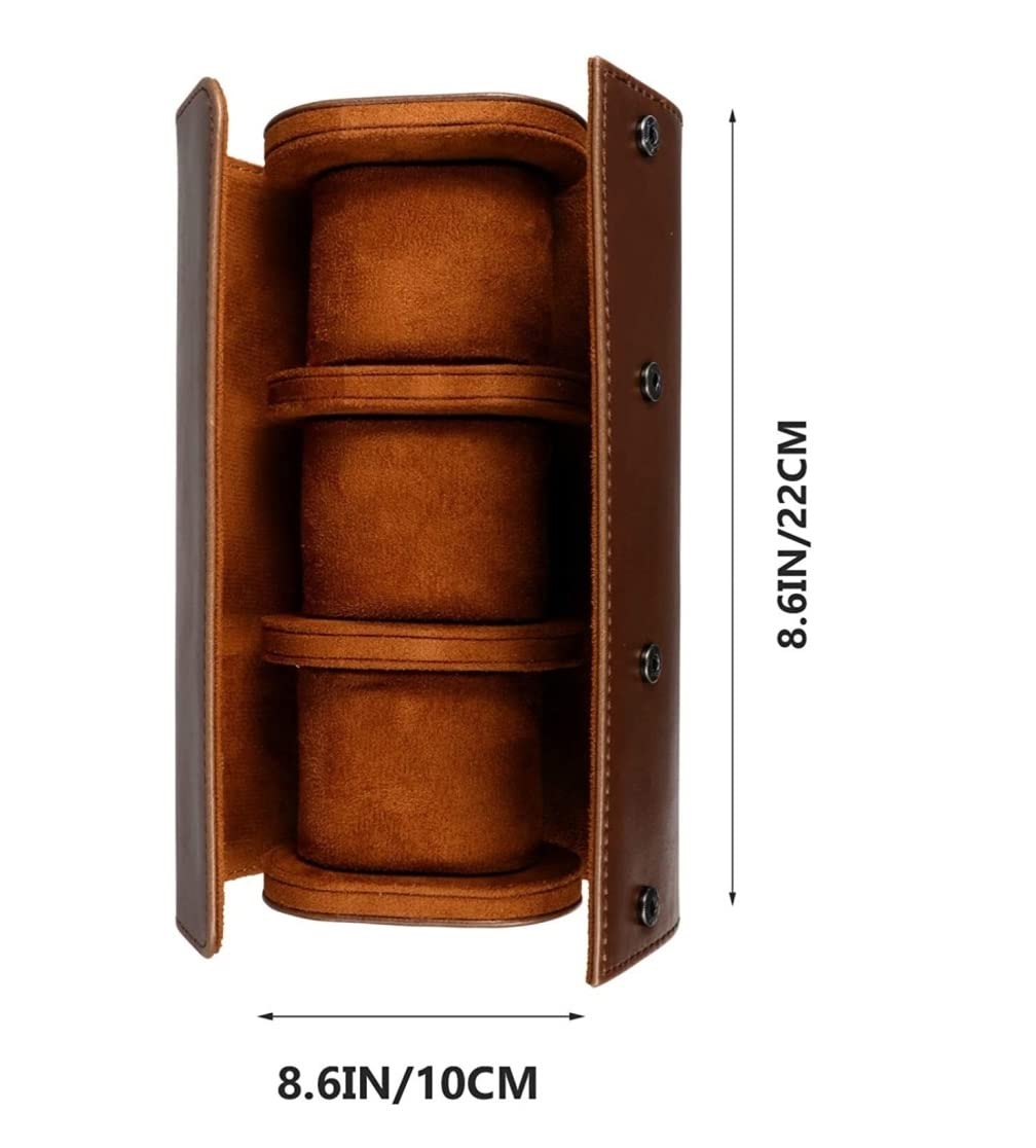 Caja Para Relojes, Estuche Para Relojes, Expositor De Relojes Con 3 Ranuras, Estuche De Cuero Para Relojes De Viaje, Organizador Enrollable, Estuche Para Guardar Relojes, Expositor Para 3 Relojes, Or