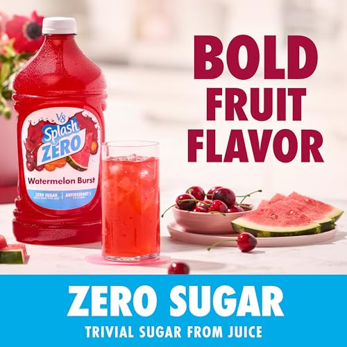 Image of V8 Splash Zero Sugar Watermelon Burst Flavored Beverage, 64 fl oz Bottle