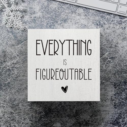 Mmiisheeverythingisfigureoutablewoodenboxsigndecorativeinspirationalfarmhousewoodboxsignhomeofficedecormotivationalgiftrusticsquaredeskdecorsignforshelf5x5inches Urban Country Home Decor Mmiishe everything is figureoutable wooden box sign decorative inspirational farmhouse wood box sign home office decor motivational gift rustic square desk decor sign for shelf 5 x 5 inches urban country home decor