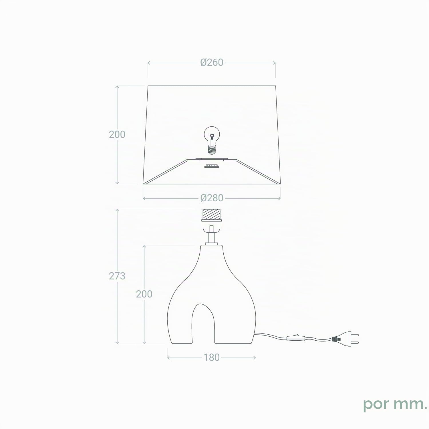 LEDKIA LIGHTING Lámpara de Mesa Cerámica y Lino Ginger Beige