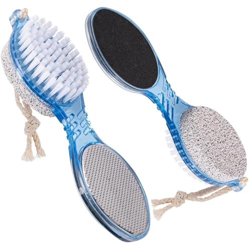 Image of 4-in-1 Pedicure & Foot Care Tool Set for Home Use | Foot Scrubber, Pumice Stone, Foot Rasp & Black Emery File | Multi-Purpose for Callus, Rough Skin & Soft Care | Pedicure & Manicure Kit