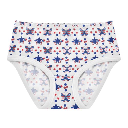 Joisal Toddler Girls Underwear 2t Cotton Little Girl Panties Stylish Briefs Undies Kids Butterflies Red White Blue Stars