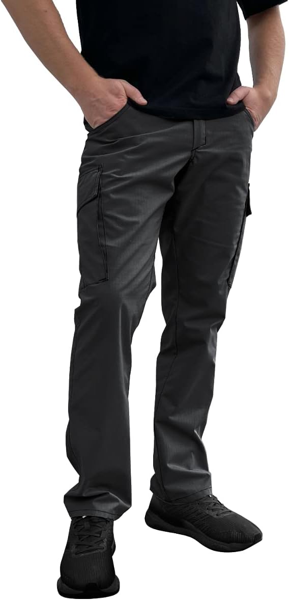 strongAnt® - Painters and Decorators Stretch Cargo Trousers with Knee Pads Pocket White Workwear, Zipper YKK + Button YKK - Made in The EU - White