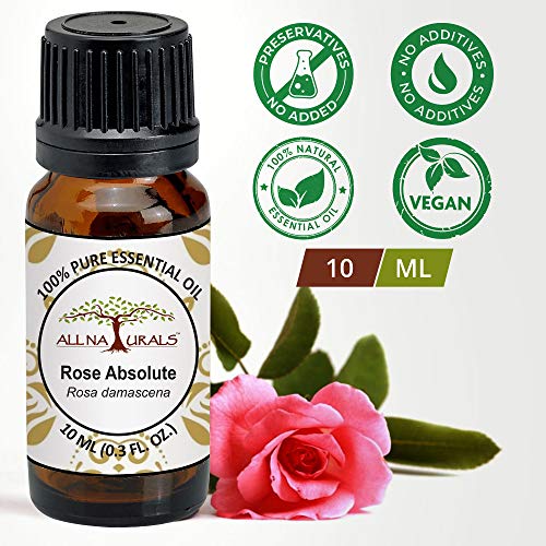 Image of All Naturals Indian Rose Absolute Essential Oil 100% Pure,Country Rose-Like Sweet Earthy Aroma For Natural Perfumes,Massage Oils,Attars,Diy Skincare&Diffusers-10 Ml|N-Hexane Extracted,Alcohol-Free