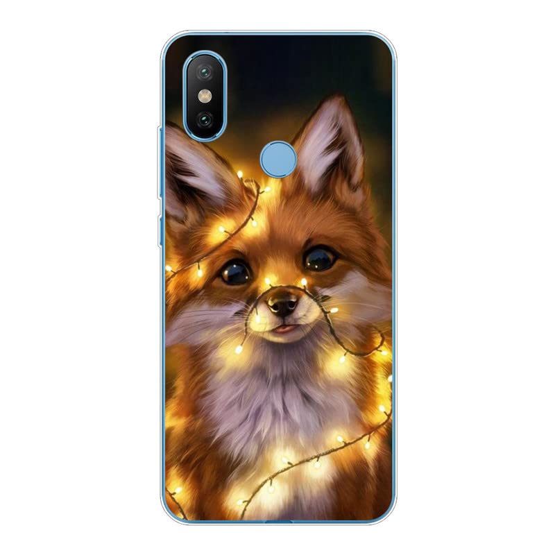 KARTXITAI Funda Silicone Case Compatible con Xiaomi Mi A2, Carcasa de Silicona Cover, Gel Flexible,Regalo Original - Zorro Rojo