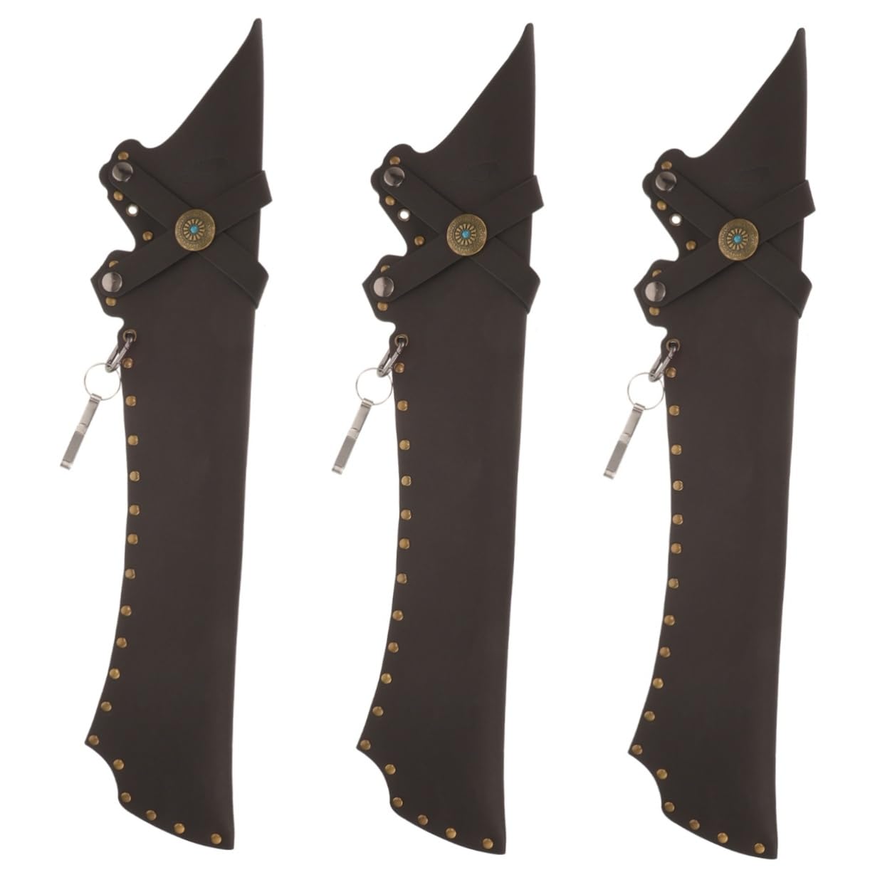 VANZACK 3pcs Traditional Arrow Bag Holder Portable Storage Bag Hip for Archery Pu Leather Case