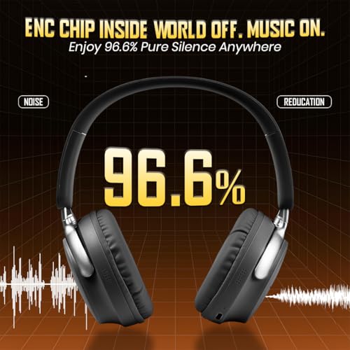 Image of PunnkFunnk Wireless Over-Ear Bluetooth Headphones - Deep Bass, Noise Isolation, Soft Cushioned Earcups, Foldable Lightweight Design, HD Mic for Gaming, Music & Calls (Black)