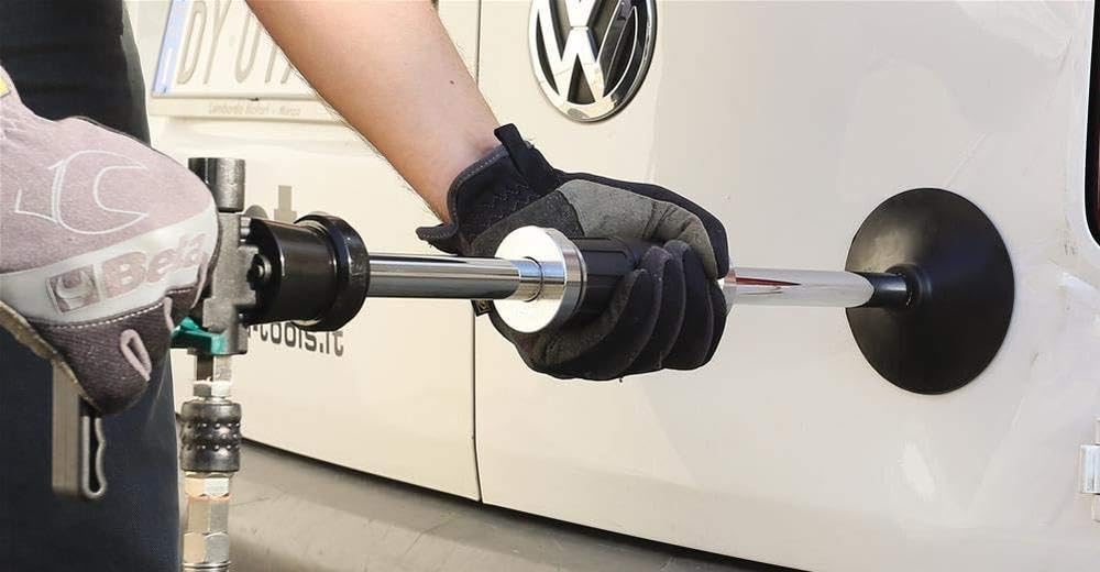 BETA - Tirabolli Pneumatico a Massa Battente 1,1 kg con Ventose e Accessori, Kit Professionale per Rimozione Ammaccature Carrozzeria Auto Officina, 1366/K5