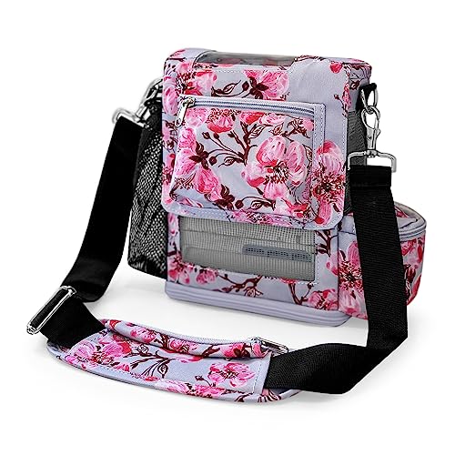 O2TOTES USA UltraLight Crossbody Purse for Inogen OneG5 Rove6 & OxyGo Next - Double Battery Compatible Zippered Bottom & Accessory Pockets