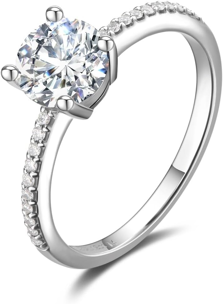 AGVANA Vows in Brilliance 0.4-1.2 Ct. Tw. Lab Grown Diamond Solitaire Ring in Sterling Silver (0.3-1 Carat Main Stone) Engagement Promise Anniversary Wedding Ring for Women (D-E Color, VS Clarity) - Image 5